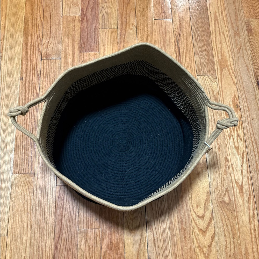 Tan and Black Woven Basket